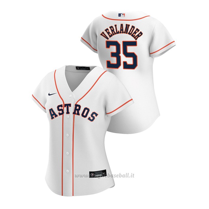 Maglia Baseball Donna Houston Astros Justin Verlander 2020 Replica Primera Bianco